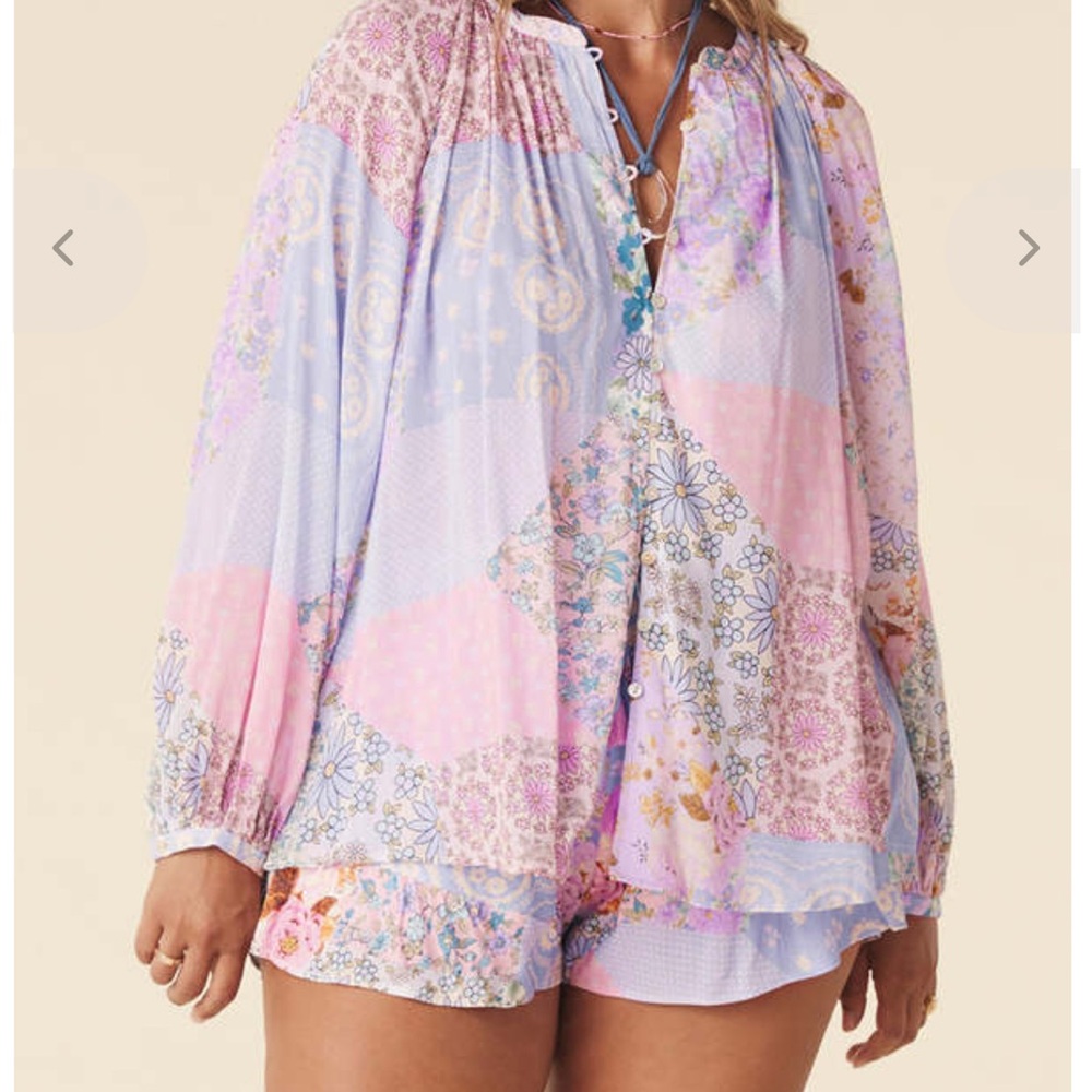 Spell Pastel Floral Blouse and Shorts Set.